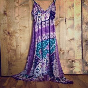 Purple with multi colors sundress small-medium fit